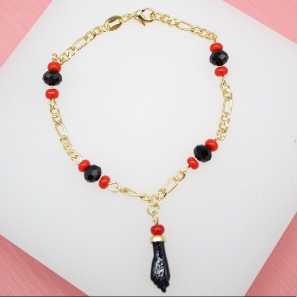 ❌SOLD❌18K Gold Filled Azabache Bracelet With Protection Charm 🧿 - Picture 2 of 3